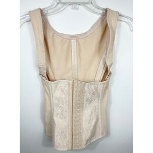 Women's Beige Lace Front-Closure Shapewear Vest